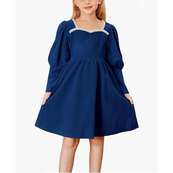 Grace Karin Girls Velvet Party Play Formal Dress Royal Blue, Size 10 (10y) - Picture 1 of 8